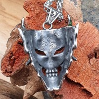 Maske der Jötunn Schmuckanhänger mit Kette aus Edelstahl - 60 cm