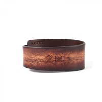 Braunfarbendes Runen Armband "Odin" aus Leder