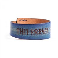 Blaufarbendes Runen Armband "The Norse" aus Leder