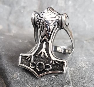 Thors Hammer "ODIN" Ring aus Edelstahl