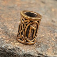 Futhark Bartperle Rune "URUZ" aus Bronze