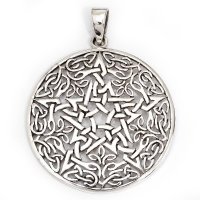 Keltischer Knoten Anhänger "GAWAINE" mit Pentagramm, aus 925er Sterling Silber