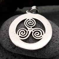 Triskele Schmuck Anhänger mit nordischen Runen aus 925 Sterling Silber