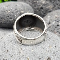 Vegvisir Ring "ODEN" verziert mit der Midgardschlange aus 925 Sterling Silber