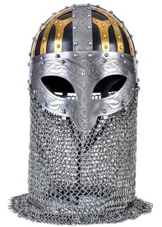 Wikinger Brillenhelm, Spangenhelm mit Brünne