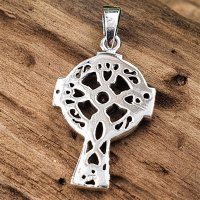 Keltenkreuz Anhänger - mit Rotem Stein aus 925 Sterling Silber