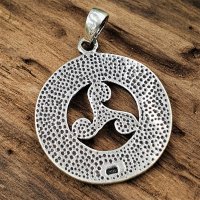 Triskele umrandet mit Runen Anhänger aus 925 Sterling Silber